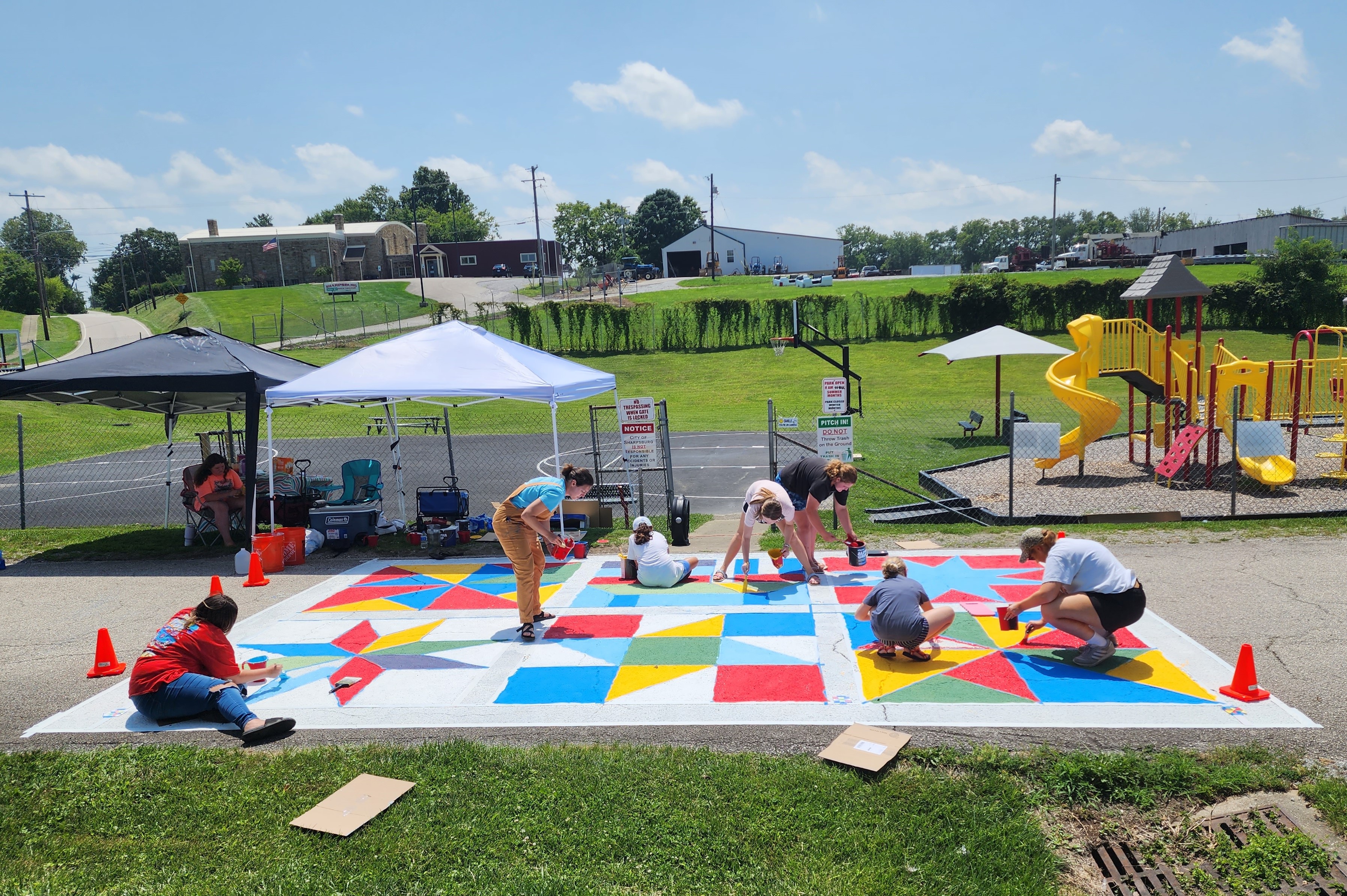 Sharpsburg Design Camp quilt block mural