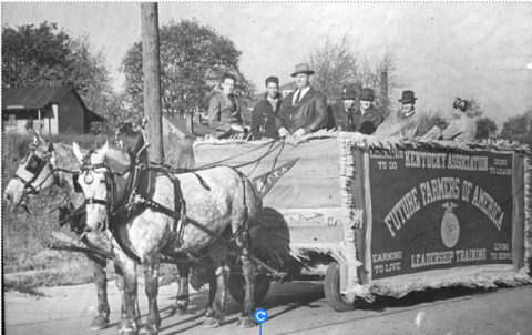 Figure 7. Future Farmers of America Float in Tobacco Parade, Lexington, Kentucky, 1939. Source: Kentucky Digital Library, 2013.