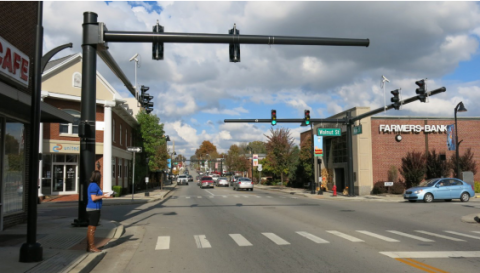 Figure 1. Components of a streetscape. Downtown Nicholasville, Kentucky