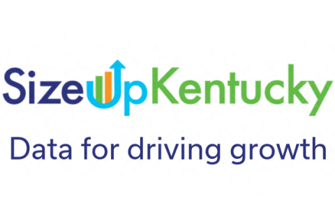 SizeUp Kentucky logo with tagline: Data for driving growth